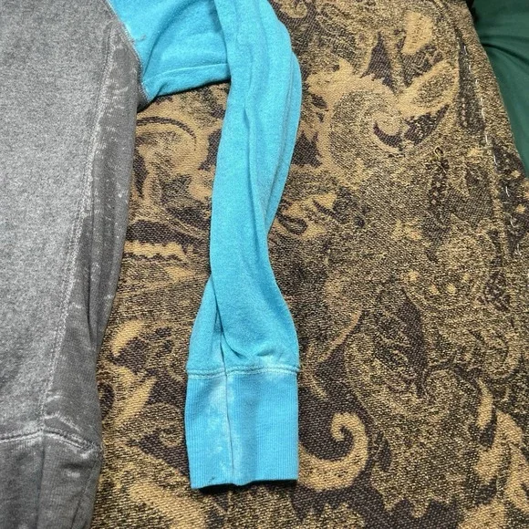 Ocean Drive Hoodie Women's Large Gray Blue Pullover V Neck Soft Surfer Chic - Picture 3 of 9